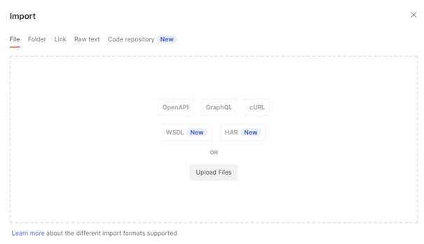 Abb 7 – Postman File-Import Dialog