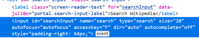Visualisierung eines HTML-Elements mit dem Inspektor