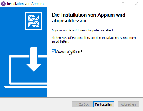 Appium Desktop Einrichtung