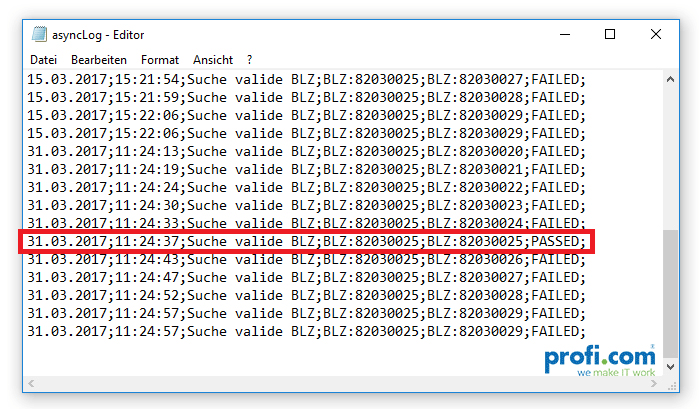 Use Case 2: Testergebnis-Log